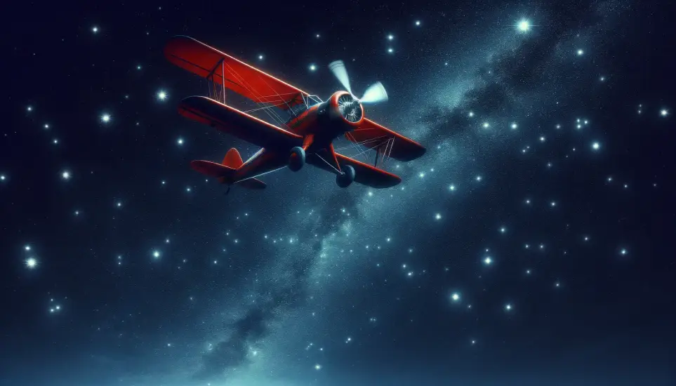 AVIATOR is flying in the starry sky